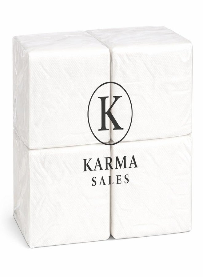 Karma Sales كارما سيلز© ورق مناديل عالي الجودة - 27 × 30 سم - سميك ومتين - مثالي للاستخدام المنزلي والسفر والمناسبات - عبوة من 4 قطع (100 ورقة في كل عبوة) - Image 1