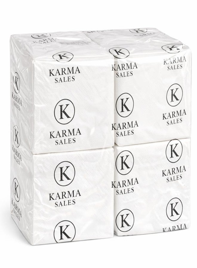 Karma Sales كارما سيلز© ورق مناديل عالي الجودة - 27 × 30 سم - سميك ومتين - مثالي للاستخدام المنزلي والسفر والمناسبات - عبوة من 4 قطع (100 ورقة في كل عبوة) - Image 2