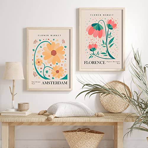 AnyDesign 9Pcs Flower Market Wall Art Prints Matisse Art Poster Unframed Floral Drawing Posters Colorful Decor for Gallery Room Aesthetic Living Room Bathroom Decor, 8x10inch - Image 5
