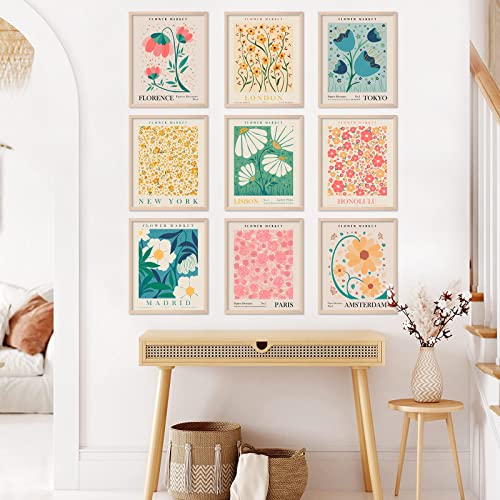 AnyDesign 9Pcs Flower Market Wall Art Prints Matisse Art Poster Unframed Floral Drawing Posters Colorful Decor for Gallery Room Aesthetic Living Room Bathroom Decor, 8x10inch - Image 2