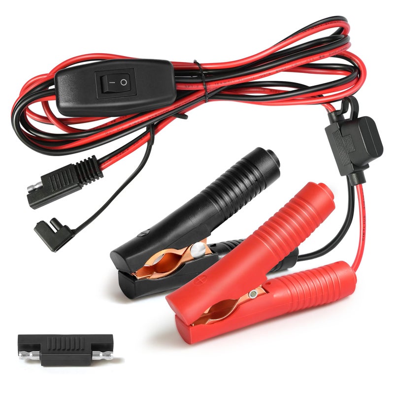SAE Battery Alligator Clips Wire Harness with OnOff Switch 79ft24m 16AWG 12V Alligator Clips with Wires for Sprayer Parts Sprayer Pump Battery Charger Solar Power Charging Extension Cable