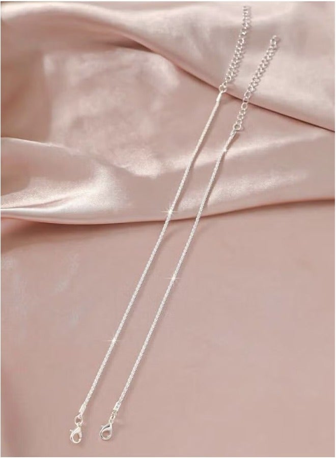 2pcs  silver Ankle Chain for Women, Beach Ankle Bracelets, Shiny and Fashion Foot Jewelry, Perfect Gift - Image 2