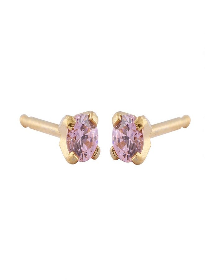 Studex 3MM Pink Cubic Zirconia 24K Pure Gold Plated Ear Studs For Kids - Image 4