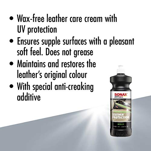SONAX Profiline Leather Care Nourishing Leather Conditioner with UV Protection Prevents Cracking Drying Hydrophobic Surface Repels Dirt Dust Water 282300 1L - Image 3