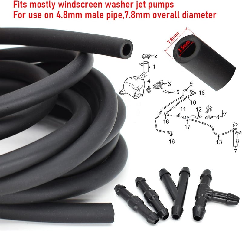 DEMULAX Windshield Wiper Washer Nozzle Hose Kit - Image 5