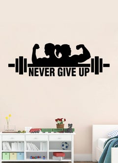 Spoil Your Wall Never Give Up Barbell Gym Design Wall Decal - Wall Arts Home Décor - Wall Sticker, 100x30 cm by Spoil Your Wall  - Image 1