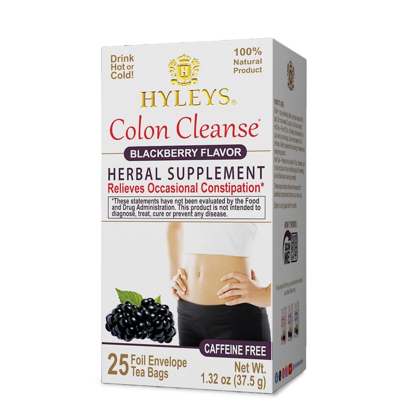 HYLEYS Colon Cleanse Tea BlackBerry Flavor  25 Tea Bags 1 Pack - Image 2