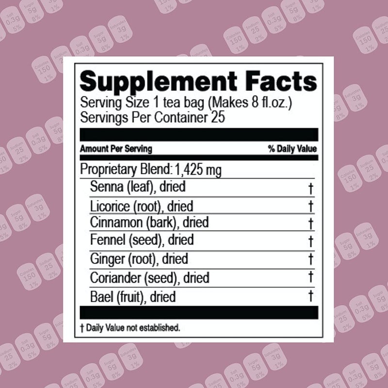 HYLEYS Colon Cleanse Tea BlackBerry Flavor  25 Tea Bags 1 Pack - Image 4