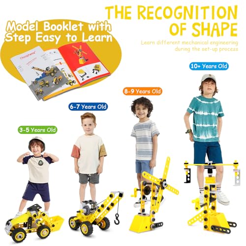 choopheme 10 in 1 Stem Toys for 5 6 7 8 9 Year Old Building Block Kit Stem Activities Projects Boy Toys Age 48 57 68 810 Creative Set Educational Engineering Excavator Construction Birthday - Image 5