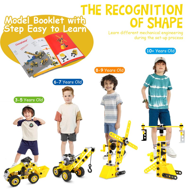 choopheme 10 in 1 Stem Toys for 5 6 7 8 9 Year Old Building Block Kit Stem Activities Projects Boy Toys Age 48 57 68 810 Creative Set Educational Engineering Excavator Construction Birthday - Image 3