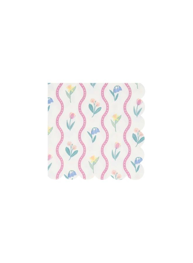 Meri Meri Bloomsbury Floral Pattern Small Napkins - Pack of 16, 3-Ply Paper Napkins with 4 Soft Pastel Floral Designs, Stylish Party Tableware for Garden Parties, Baby Showers & Celebrations - Image 4