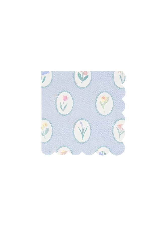 Meri Meri Bloomsbury Floral Pattern Small Napkins - Pack of 16, 3-Ply Paper Napkins with 4 Soft Pastel Floral Designs, Stylish Party Tableware for Garden Parties, Baby Showers & Celebrations - Image 5