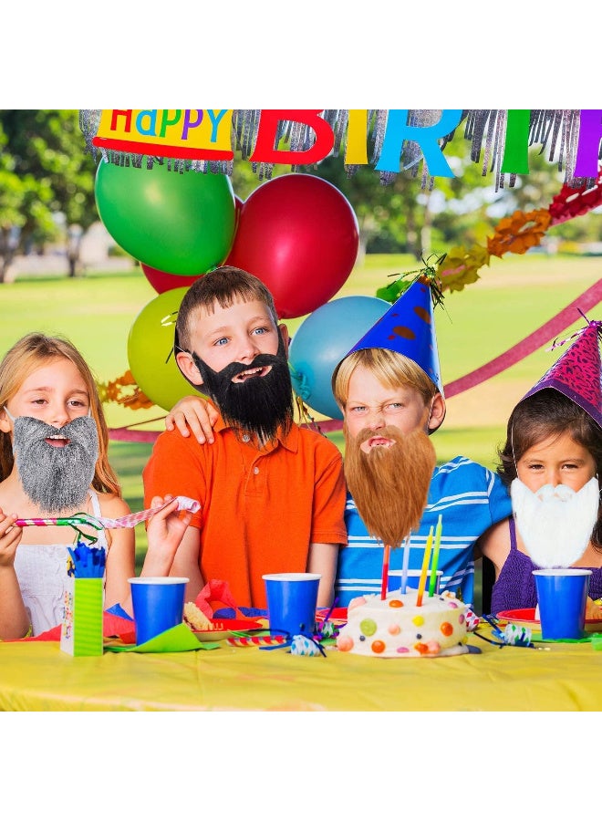جُودِيَّة مجموعة من 4 قطع لحى صناعية، لحى وشارب طويل مزيف، إكسسوار مضحك للأزياء التنكرية، بألوان متنوعة للمهرجانات والحفلات وحفلات التنكر - Image 3