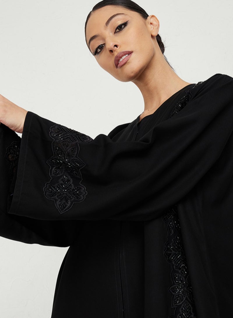 Rosette Abaya Abaya with Dantil embroidery side design  - Image 2