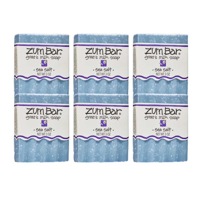 Zum Indigo Wild Goat's Milk Soap Bar - Bar Soap for Hands & Body Made with Essential Oils - 3 oz - Sea Salt (6 Pack) - Image 1