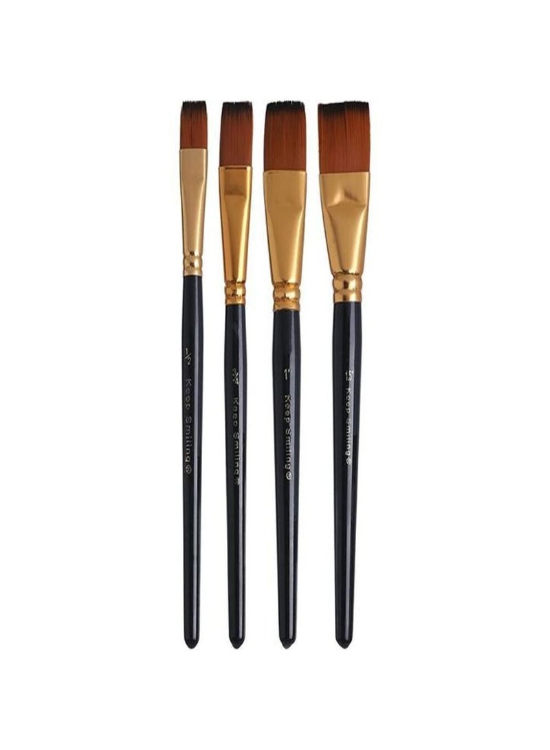 4 piece paint brush set, black
