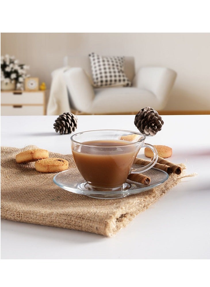 Pasabahce 12-Piece Penguen Cup Set, 6 Cups & 6 Saucers, 230 ml Clear 230ml - Image 5