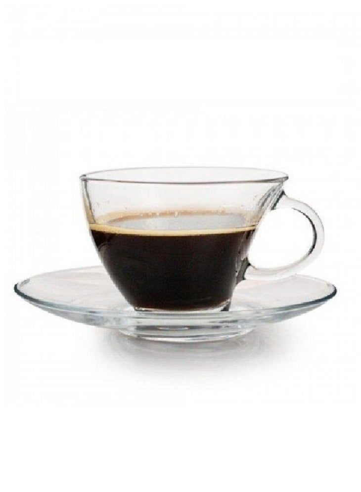 Pasabahce 12-Piece Penguen Cup Set, 6 Cups & 6 Saucers, 230 ml Clear 230ml - Image 3