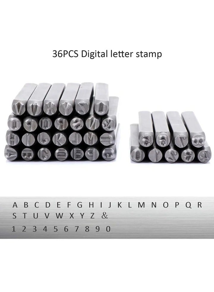 Alphabet Letter and Number Punch Set, Metal Stamping Kit, Carbon Steel Punch Press Tool, for Imprinting Marking Metal Wood Leather DIY Jewelry Making, 38 Pcs  - Image 4