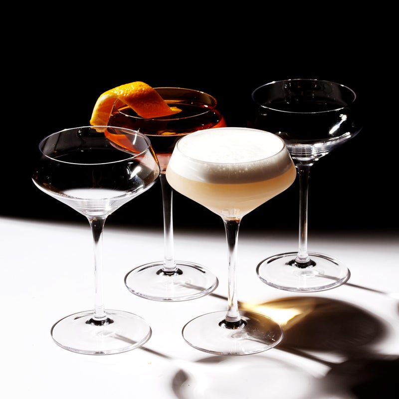 LEMONSODA Hand Blown/Nick And Nora Classic Martini Glasses Manhattan, Cosmopolitan, Espresso Martini, Lemon Drop, Dirty Martini - Inspired by 1930's - 50's Cocktail Culture - 6oz/10oz (Set of 4, 6oz) - Image 2
