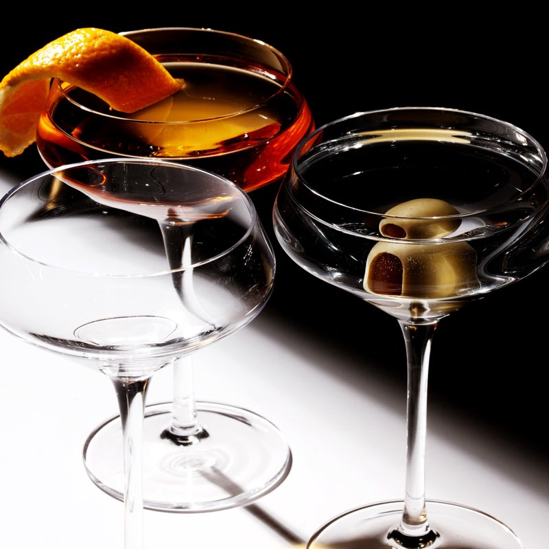 LEMONSODA Hand Blown/Nick And Nora Classic Martini Glasses Manhattan, Cosmopolitan, Espresso Martini, Lemon Drop, Dirty Martini - Inspired by 1930's - 50's Cocktail Culture - 6oz/10oz (Set of 4, 6oz) - Image 5