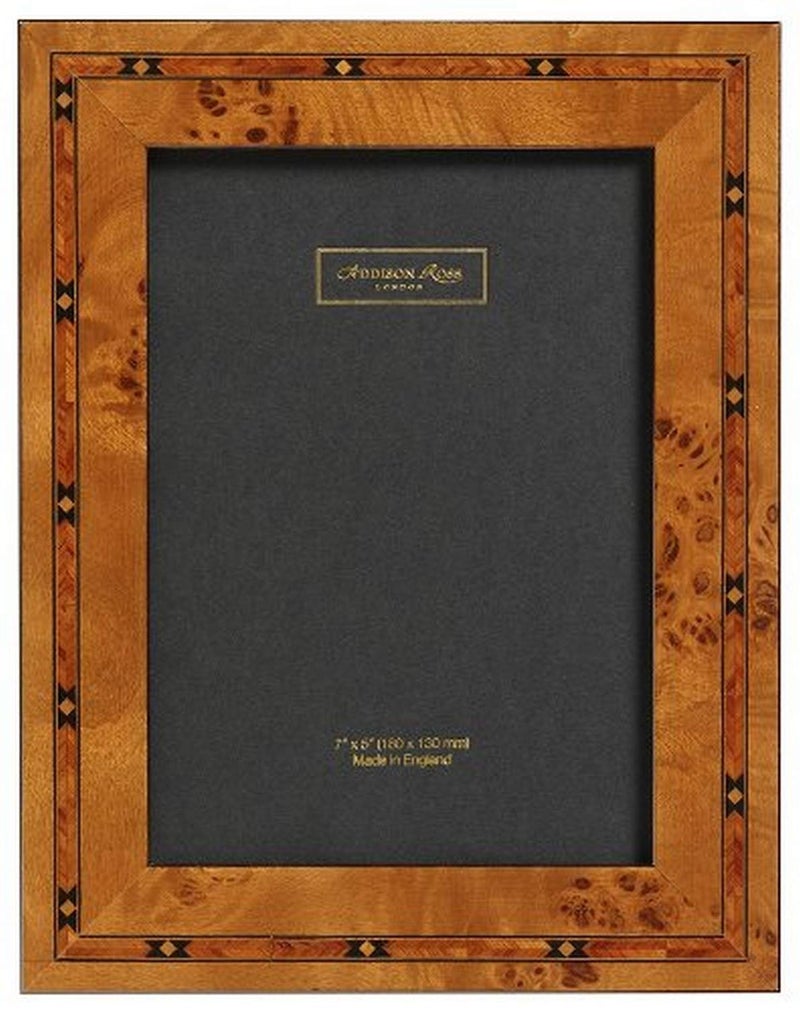 Addison Ross Marquetry Photo Frame4x6 Brown Star Fiber Back 4 x 6 Inches