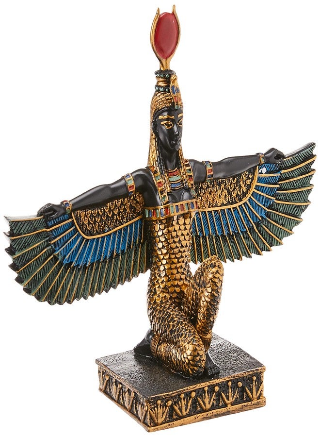 Design Toscano Isis Woman Diety of Beauty Egyptian Decor Figurine Statue, 8 inches wide, 6 inches tall, Cast Stone Resin, Full Color Paint - Image 1