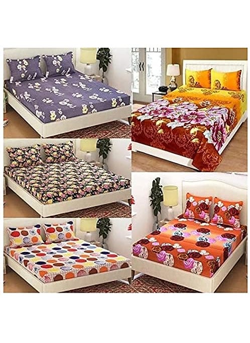 OMAJA HOME OMAJA HOME Kids Room Single Bedsheet Combo Pack of 4 bedsheets with 4 Pillow Covers 