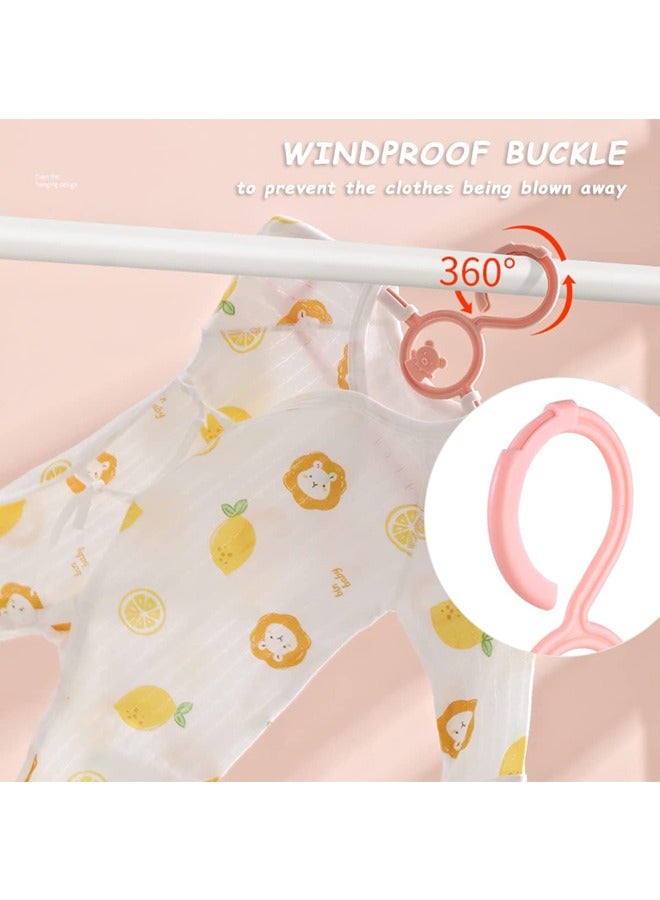 20 Pack Adjustable Baby & Kids Hangers for Nursery,Non-Slip and Extendable Plastic Hangers  for Girl Boy Toddler Kids Baby（Pink） - Image 3