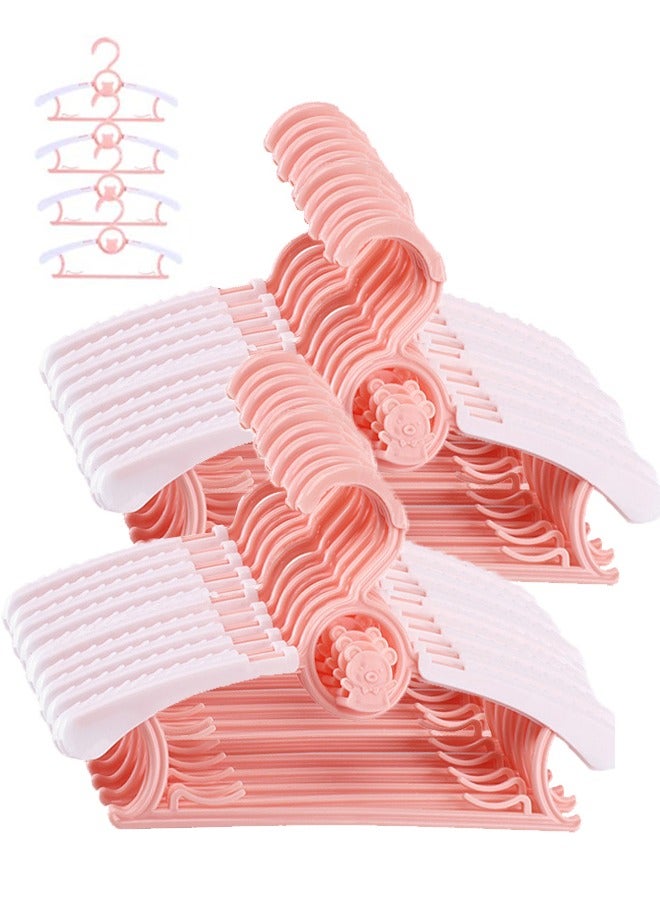 20 Pack Adjustable Baby & Kids Hangers for Nursery,Non-Slip and Extendable Plastic Hangers  for Girl Boy Toddler Kids Baby（Pink） - Image 1