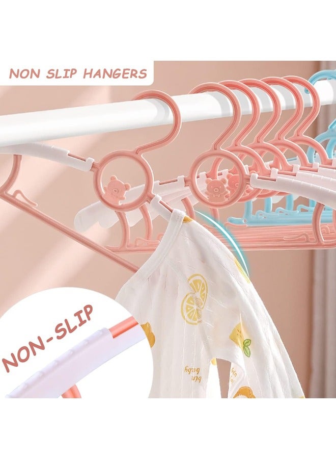 20 Pack Adjustable Baby & Kids Hangers for Nursery,Non-Slip and Extendable Plastic Hangers  for Girl Boy Toddler Kids Baby（Pink） - Image 5