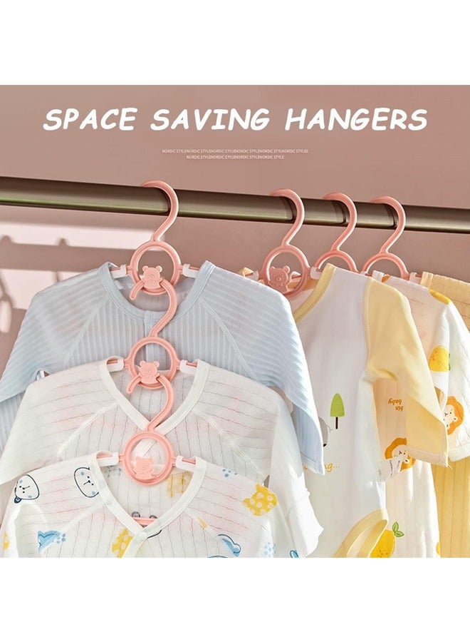 20 Pack Adjustable Baby & Kids Hangers for Nursery,Non-Slip and Extendable Plastic Hangers  for Girl Boy Toddler Kids Baby（Pink） - Image 4