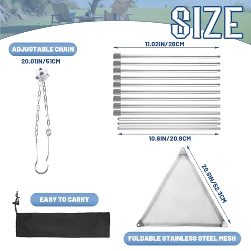 STARVAST Campfire Tripod 40inch, Heavy Duty Adjustable Camping Tripod for Cooking Over Open Fire, Aluminum Alloy Fire Pit Tripods with Storage Bag & Chain, Portable for Picnic & BBQ - Image 3