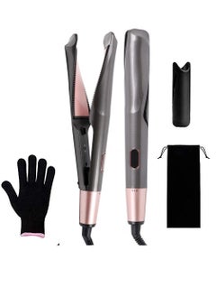 Hair Straightener Flat Curling Iron: Straightener and Curler 2 in 1 - Twist Straightening Curling Iron Combo for Curl Wave Straighten Women Hair - 1 Inch Dual Voltage