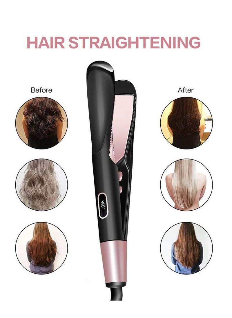 KASTWAVE - Hair Straightener Flat Curling Iron: Straightener and Curler 2 in 1 - Twist Straightening Curling Iron Combo for Curl Wave Straighten Women Hair - 1 Inch Dual Voltage - Image 1