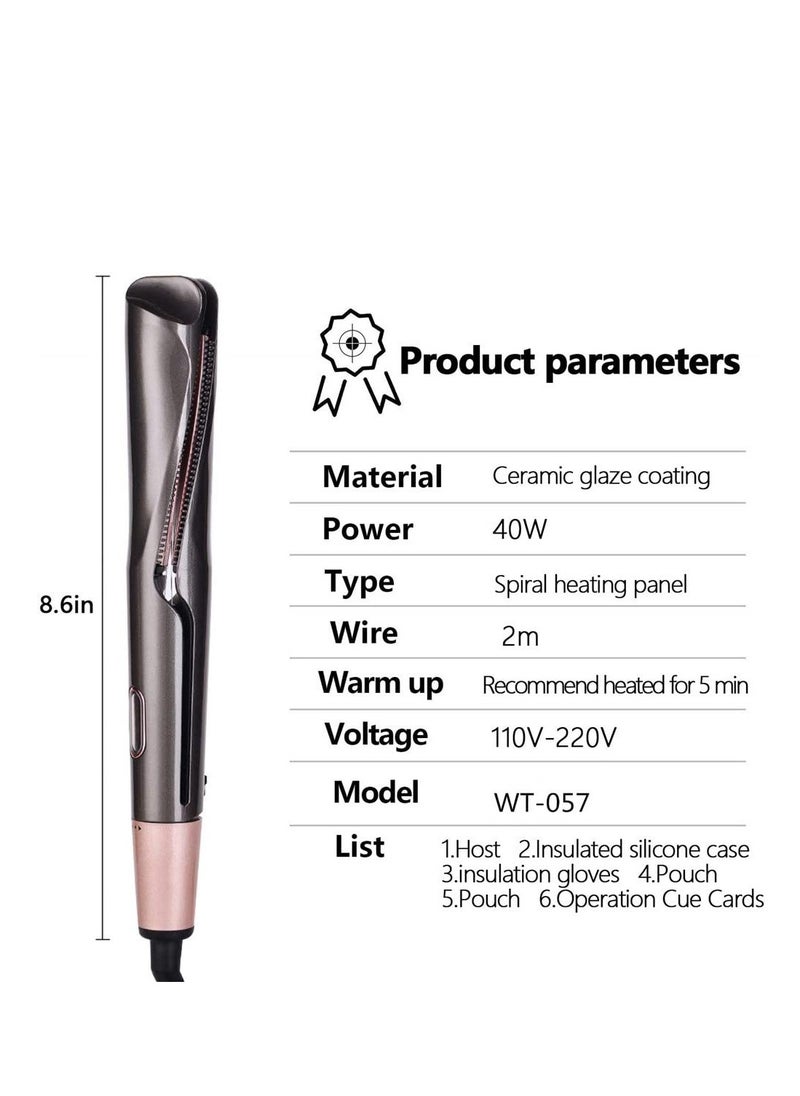 KASTWAVE - Hair Straightener Flat Curling Iron: Straightener and Curler 2 in 1 - Twist Straightening Curling Iron Combo for Curl Wave Straighten Women Hair - 1 Inch Dual Voltage - Image 1