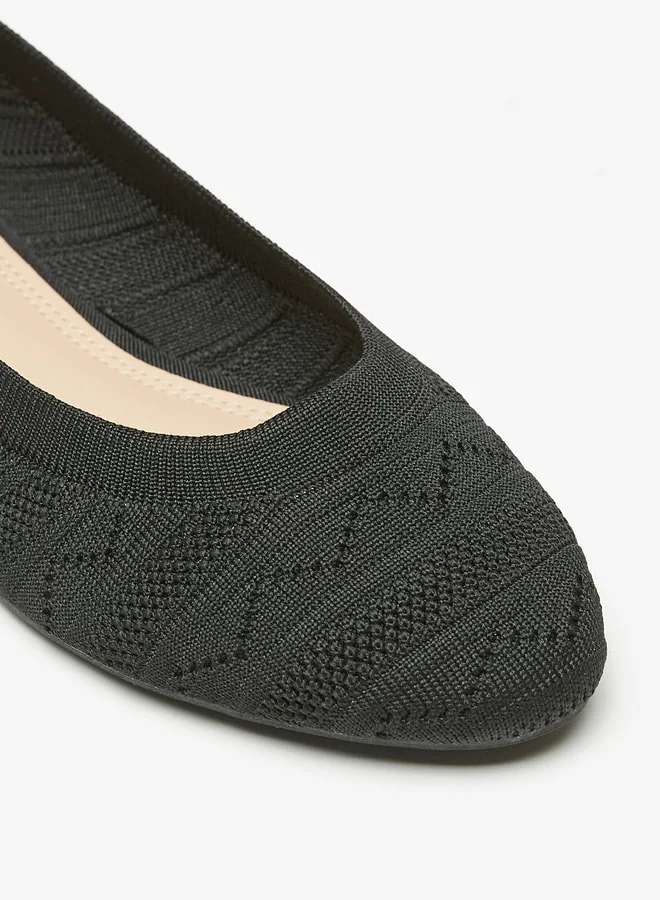 Celeste Women'S Textured Slip-On Round Toe Ballerina Shoes