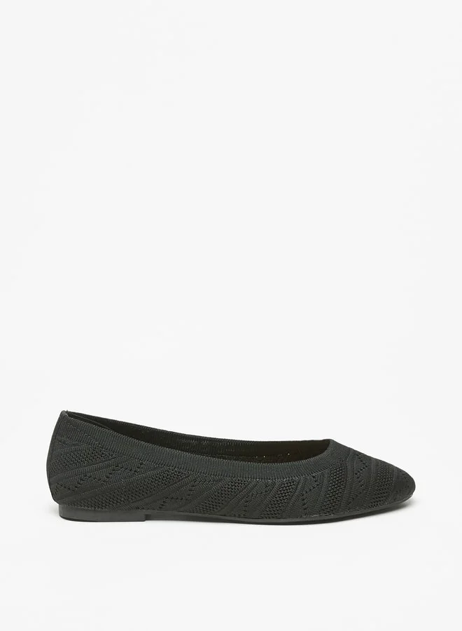 Celeste Women'S Textured Slip-On Round Toe Ballerina Shoes