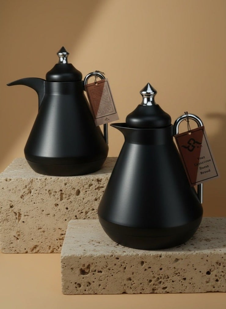 Raz Premium Vacuum Flask Set for Arabic Kahwa & Tea | Double Wall Thermal Insulated Serving Flask | Luxury 2-Piece Set - Image 1