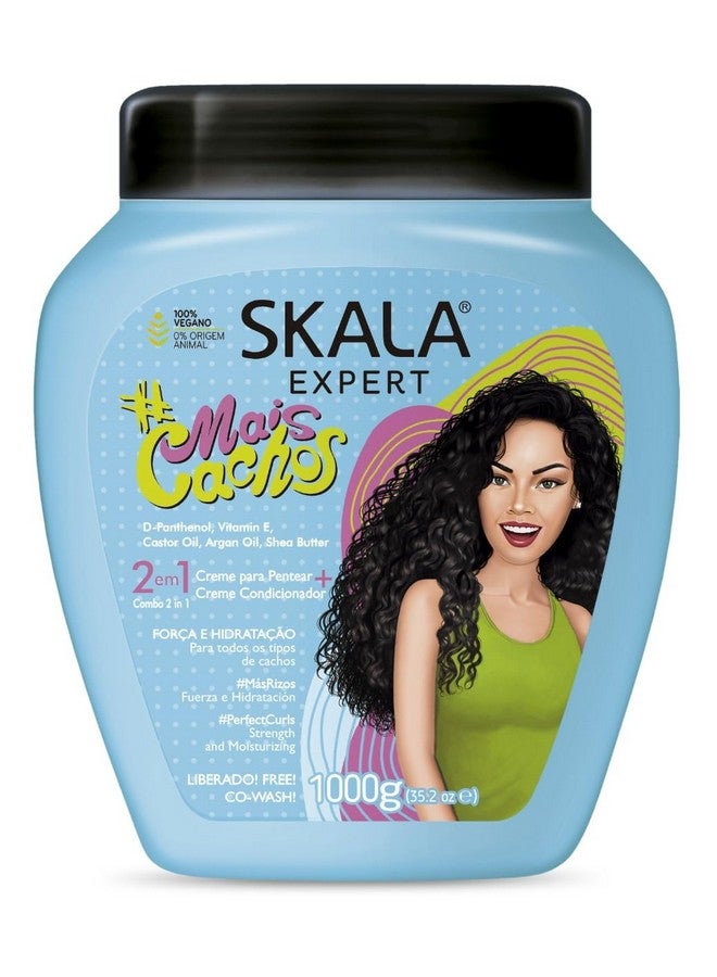 SKALA Hair Type 3Abc Eliminate Anti Frizz For Curly Hair 2 In 1 Conditioning Treatment Cream And Cream To Comb 100% Vegan Extra Large Size 35.2 Oz - Image 2