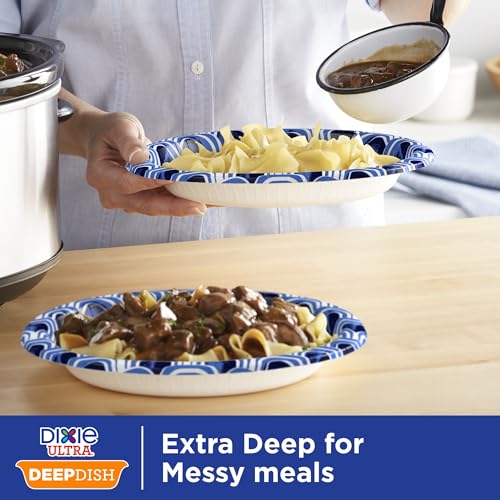 Dixie Ultra, Deep Dish Paper Plates, 28 Oz, 40 Count, Heavy Duty, Microwave-Safe, Soak-Proof, Cut Resistant, Disposable Plates For Heavy, Messy Meals - Image 3