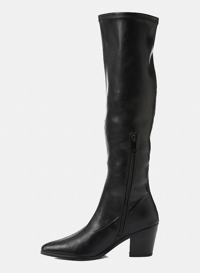 ديجافو حذاء ديجافو BRD-DVTX-002 حذاء جلد أسود عالي الرقبة للنساء - Image 4