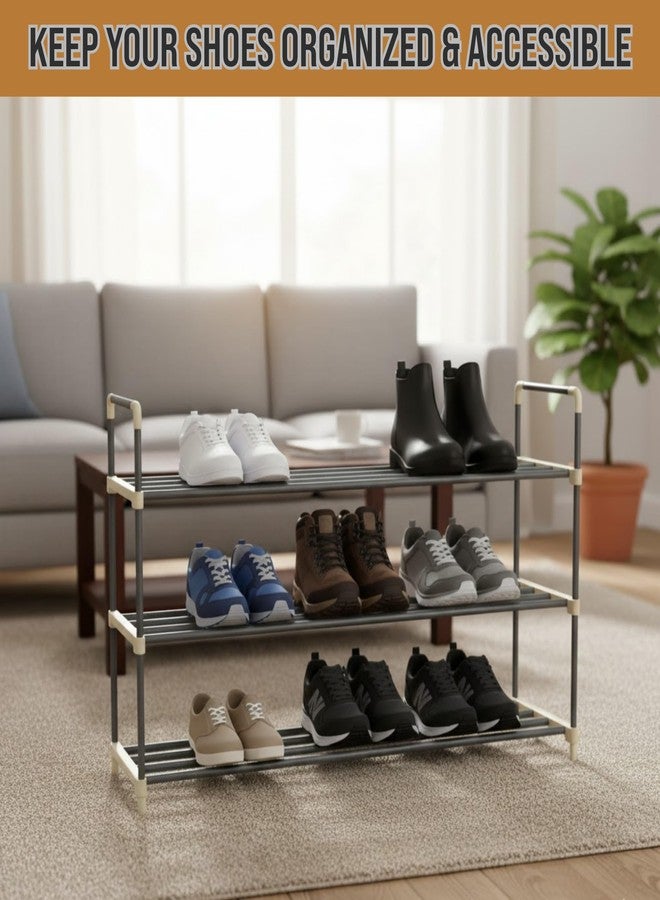 Home-Complete 3-Tier Shoe Rack Organizer Storage Bench - Holds 18 Pairs - Organize Your Closet Cabinet or Entryway - Easy to Assemble - No Tools Required - Image 4
