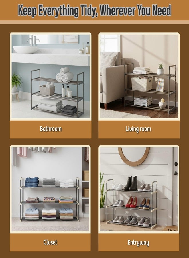 Home-Complete 3-Tier Shoe Rack Organizer Storage Bench - Holds 18 Pairs - Organize Your Closet Cabinet or Entryway - Easy to Assemble - No Tools Required - Image 5