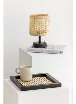 Maison Avf Rattan Hazeran Square Tray BLACK-24X24 cm (100% Natural Hazeran)  - Image 1