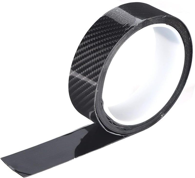 Black Carbon Fiber Car Door Edge Guard Film 3cm X 3M Anti Scratch Protective Roll Sticker - Image 1