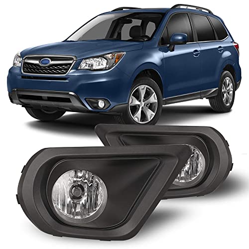 CPW Fog Lights Compatible with [2014 2015 2016 Subaru Forester] Clear Lens Bumper Driving Fog Lights Pair + Wiring + Switch Kit - Image 1