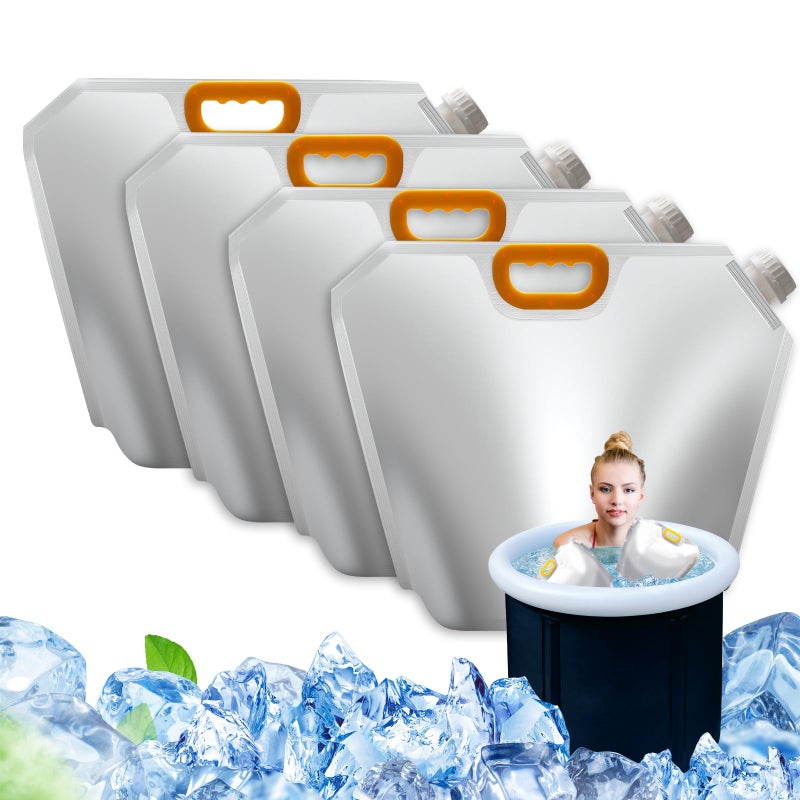 Anglekai 4Pack Ice Bath Bags Reusable 10L Freezer Water Bags for Ice Bath Collapsible Bathtub Freezer Water Cold Plunge 10 L - Image 2
