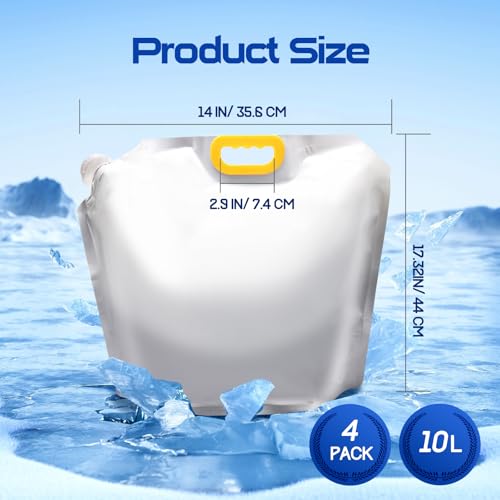 Anglekai 4Pack Ice Bath Bags Reusable 10L Freezer Water Bags for Ice Bath Collapsible Bathtub Freezer Water Cold Plunge 10 L - Image 3