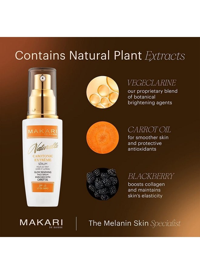 Makari - Makari Naturalle Carotonic Extreme Brightening Serum SPF15 (1.7 oz) | Helps Reduce Appearance Of Blemishes, Scars, and Imperfections | Brightens, Smoothens, & Gives Antioxidant Protection - Image 1